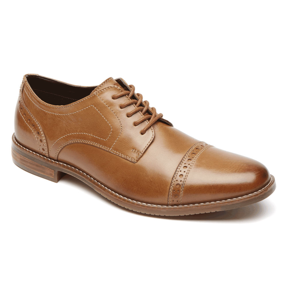 Rockport Singapore Mens Oxfords - Style Purpose Cap Toe Brown - IL8045297